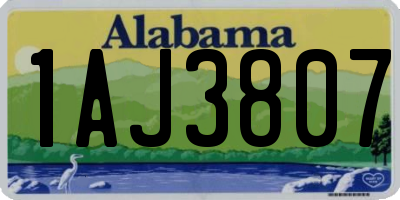 AL license plate 1AJ3807