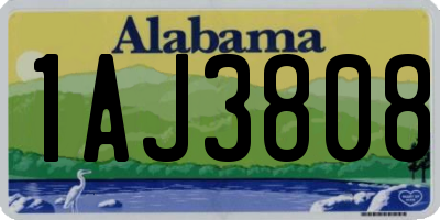 AL license plate 1AJ3808