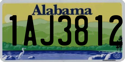 AL license plate 1AJ3812