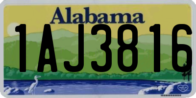 AL license plate 1AJ3816