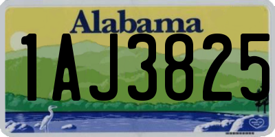 AL license plate 1AJ3825