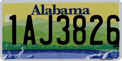 AL license plate 1AJ3826