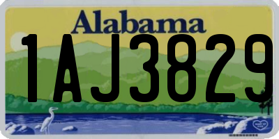AL license plate 1AJ3829