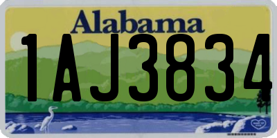 AL license plate 1AJ3834