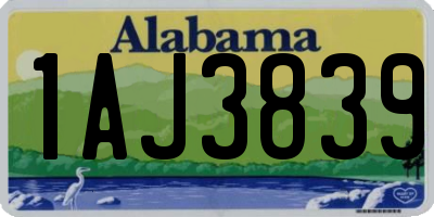 AL license plate 1AJ3839