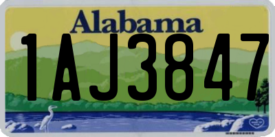 AL license plate 1AJ3847