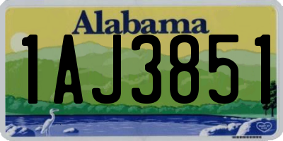 AL license plate 1AJ3851
