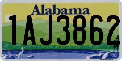 AL license plate 1AJ3862
