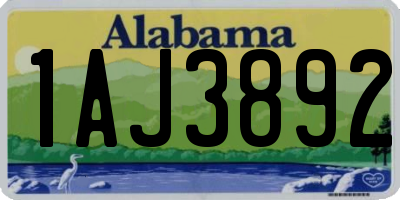 AL license plate 1AJ3892