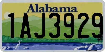 AL license plate 1AJ3929