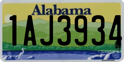 AL license plate 1AJ3934