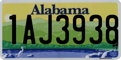 AL license plate 1AJ3938