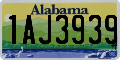 AL license plate 1AJ3939