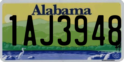 AL license plate 1AJ3948