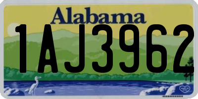 AL license plate 1AJ3962