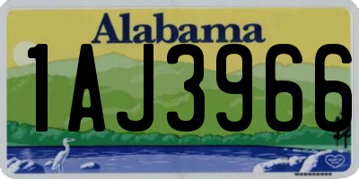 AL license plate 1AJ3966