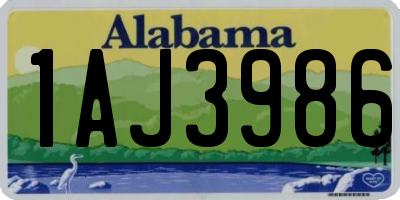 AL license plate 1AJ3986