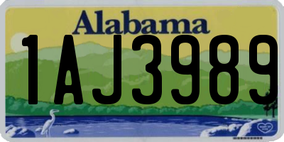 AL license plate 1AJ3989