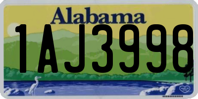 AL license plate 1AJ3998