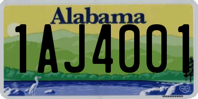 AL license plate 1AJ4001