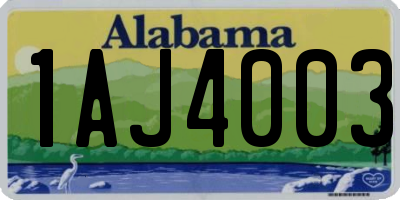 AL license plate 1AJ4003
