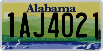 AL license plate 1AJ4021