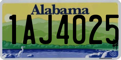 AL license plate 1AJ4025
