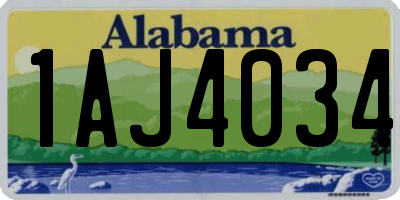 AL license plate 1AJ4034