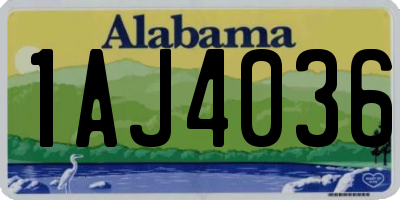 AL license plate 1AJ4036