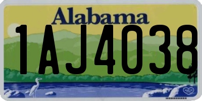 AL license plate 1AJ4038