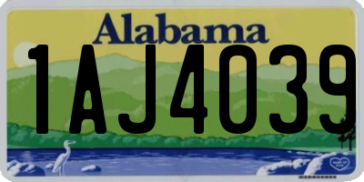 AL license plate 1AJ4039