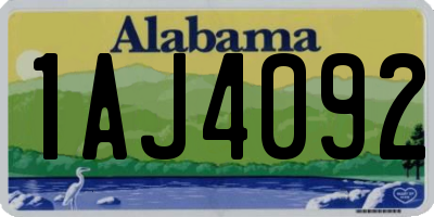 AL license plate 1AJ4092