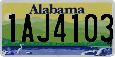 AL license plate 1AJ4103