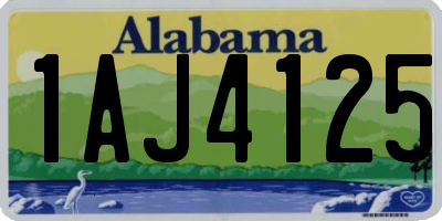 AL license plate 1AJ4125