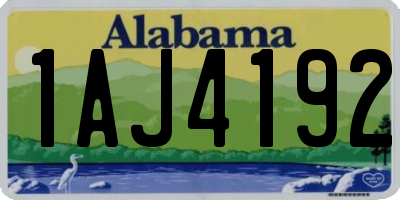 AL license plate 1AJ4192