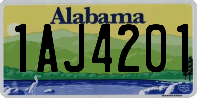AL license plate 1AJ4201
