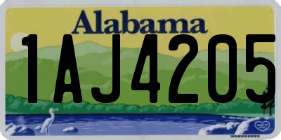AL license plate 1AJ4205