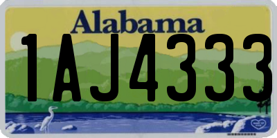 AL license plate 1AJ4333