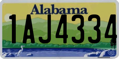 AL license plate 1AJ4334