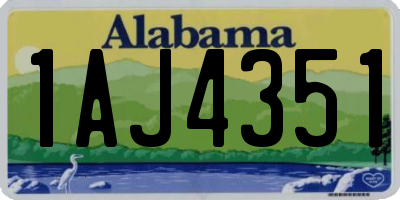 AL license plate 1AJ4351