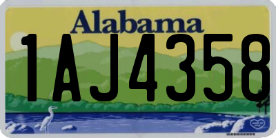 AL license plate 1AJ4358