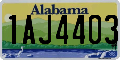 AL license plate 1AJ4403