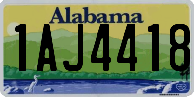 AL license plate 1AJ4418