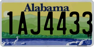 AL license plate 1AJ4433