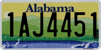 AL license plate 1AJ4451