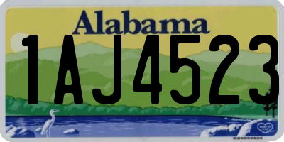 AL license plate 1AJ4523