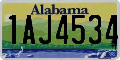 AL license plate 1AJ4534
