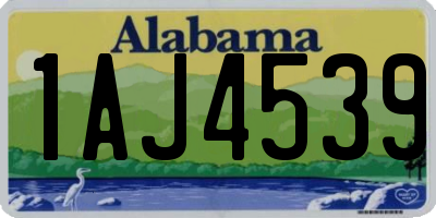 AL license plate 1AJ4539