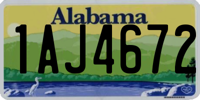 AL license plate 1AJ4672