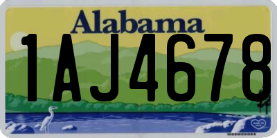 AL license plate 1AJ4678